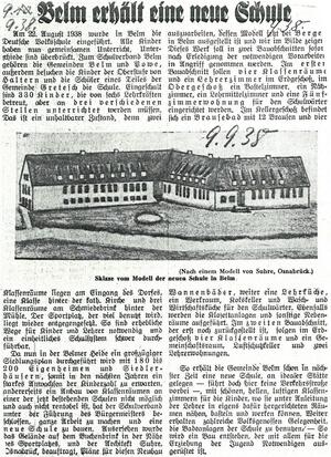 Zeitungsartikel vom 9. September 1938